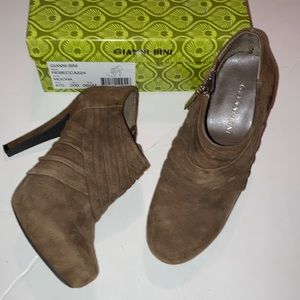 Gianni Bono Rebecca bootie heels boots mocha brown Women’s sz 6.5